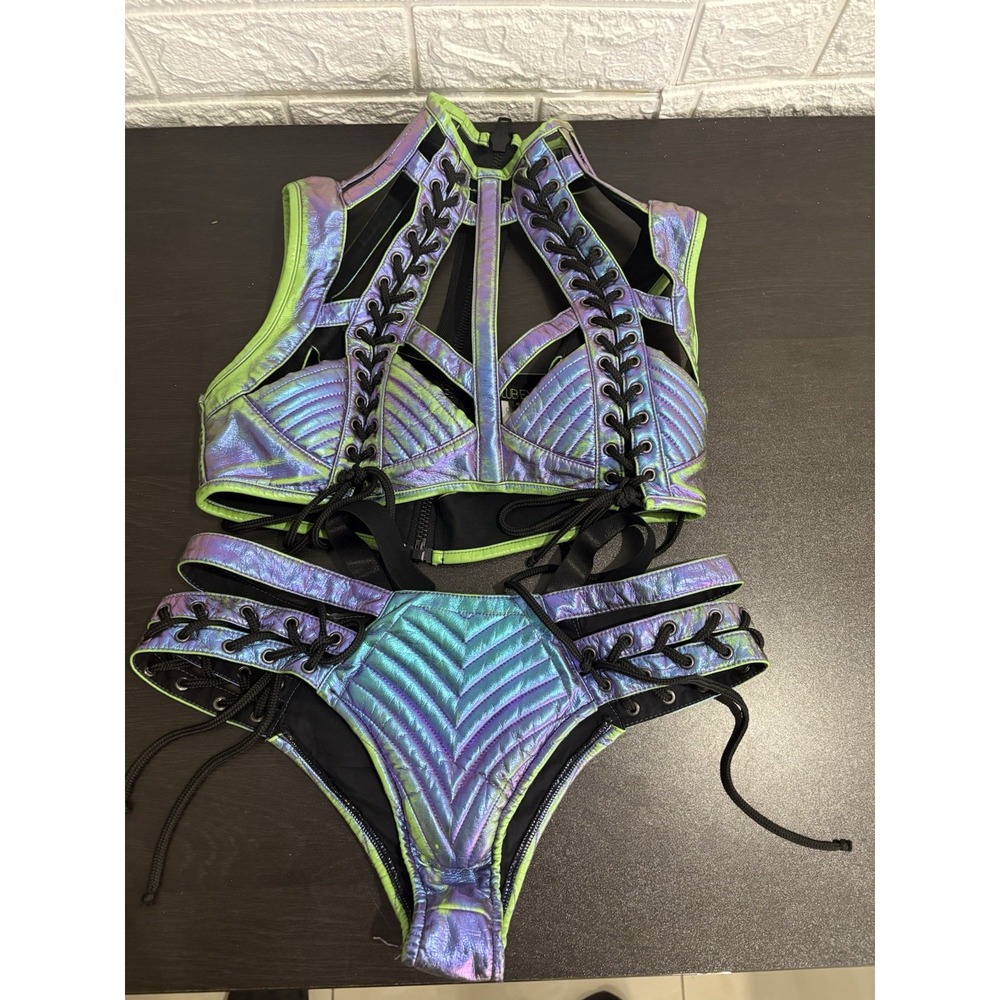 Iridescent Two-Piece Rave Outfit